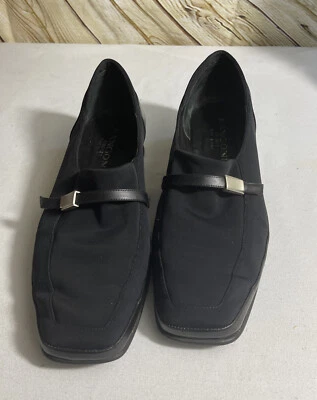 Rangoni Loafer Heels Black Soft Leather Slip On Shoes Women’s Sz 8.5 B Italy - Image 1 of 4