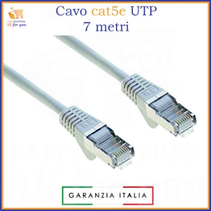 Cavo ethernet utp cat 5e 7m lan rj45 internet eternet dritto router pc portatile - Afbeelding 1 van 1