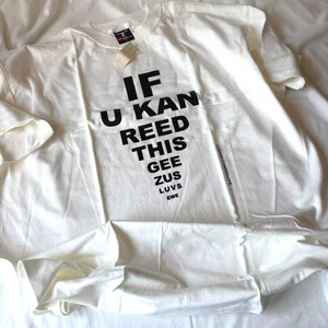 T-shirt religiosa cristiana LEGGI QUESTO GESÙ TI AMA cotone manica corta XLARGE - Foto 1 di 6