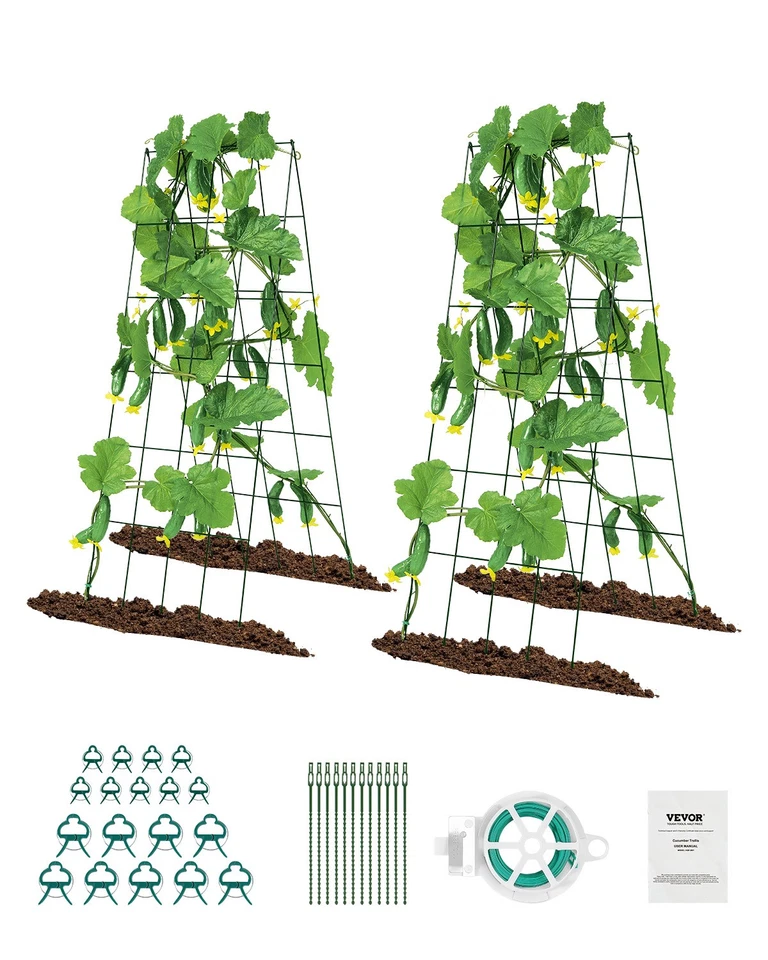 VEVOR A-Frame Cucumber Trellis 39" " Foldable Metal Garden Trellis