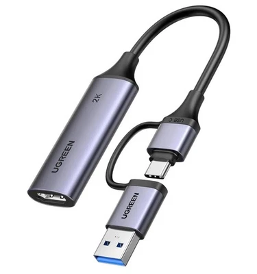 UGREEN Video Capture Card HDMI to USB C Streaming Device 2K@30Hz 1080P@60fps...  - Image 1 of 4