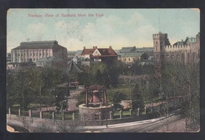 1908 "Tienstin - View of Gardens from the Club" Tianjin, China Postcard, Posted - Picture 1 of 2