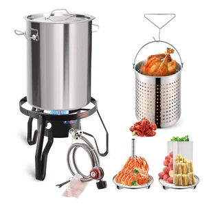 32QT Stock pot Seafood Boil Pot and Propane Stove Outdoor Cooker - Bild 1 von 6