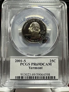 2001-S Vermont Quarter - PCGS FLAG LABEL - PR69 - DCAM - Picture 1 of 4