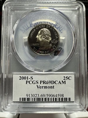 2001-S Vermont Quarter - PCGS FLAG LABEL - PR69 - DCAM - Image 1 of 4
