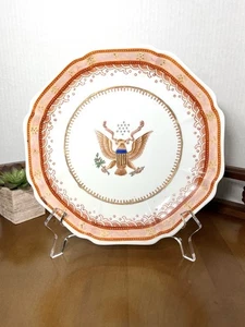 Chinese American Armorial Octagonal Coat of Arms Crest Porcelain Plate - Picture 1 of 14