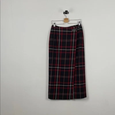 Maxi falda Charter Club Tartán Academia Preppy mezcla de lana a cuadros para mujer 10 envolventes Foto 1 de 4