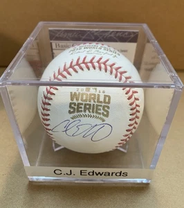 C.J. EDWARDS 2016 World Series Ball Authentic Signature JSA. Chicago CUBS ⚾️ - Picture 1 of 3