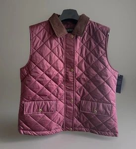Lauren RALPH LAUREN Women’s Quilted Collar Dk Garnet Size M Style 84225T NEW - Picture 1 of 6