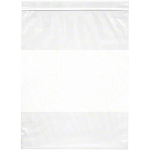Plymor 10" x 13", 2 Mil with White-Block Zipper Reclosable Plastic Bags - Picture 1 of 3