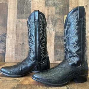 Dan Post Schlangenleder klassisch schwarz Western Cowboystiefel Herren 9 D - Bild 1 von 12