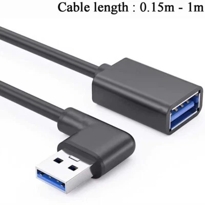 USB 3.0 24AWG Copper Extension Cable A Plug to Socket Lead 0.15m 0.3m 0.5m - 1m - Image 1 of 4