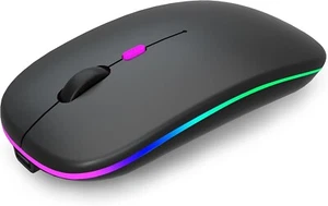 Wireless Bluetooth Mouse Rechargeable Laptop Mice with LED Use Portable - Picture 1 of 8