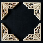 4Pcs Unpainted Wooden Carved Applique Furniture Mouldings Decal Onlay Home Decor