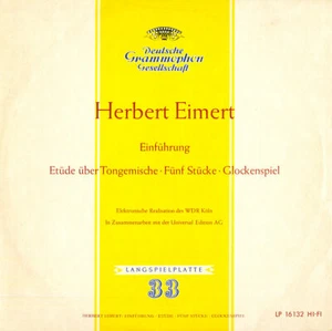 EIMERT HERBERT Introduction Etude 5 Pieces Chimes WDR Cologne Electronic Studio - Imagen 1 de 3