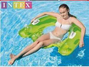 Schwimmbadliege INTEX Schwimmstuhl Schwimmbecherhalter Strand aufblasbar - Bild 1 von 4