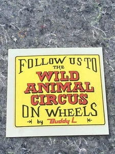NOS Vintage Buddy L The Wild Animal Circus Toy Decal *RARE* - Picture 1 of 4