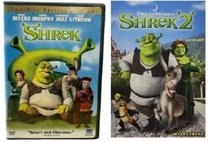 DVDs 1 Shrek Special Ed (2 disc.set) 1 Shrek 2 Dreamworks Gently used Family fun - Imagen 1 de 1