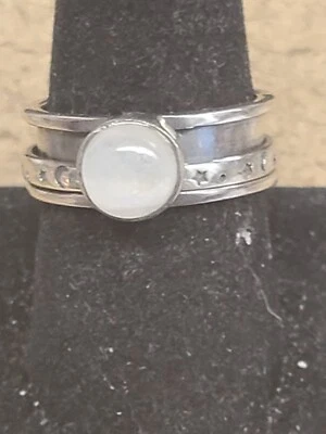 Anillo giratorio de piedra lunar 925 7,21 gramos talla 9 Foto 1 de 3
