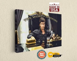 Scarface Tony Montana - The World Is Yours Cult Movie Canvas Art Print - Picture 1 of 7