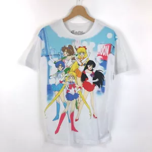 Vintage Sailor Moon T-Shirt Pretty Guardian Toei Animation White Men's S Cotton - Picture 1 of 24