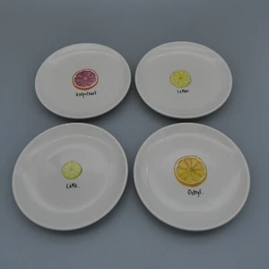 4 Platos Aperitivo Merienda Cítricos Rae Dunn Magenta Limón Lima Naranja 6.25" - Imagen 1 de 14