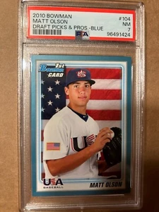 MATT OLSON 2010 1st Bowman RARE #/399 SKY BLUE TEAM USA Original RC - PSA 7 - Picture 1 of 2