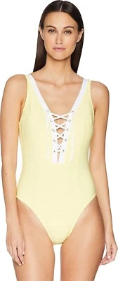 Traje de baño de una pieza con cordones Letarte para mujer 183968 rosa prímula talla S Foto 1 de 3