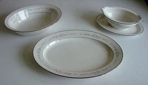 Noritake Heather 7548 Excellent Condition 3-Pc Platter Serving Bowl Gravy Dish - Picture 1 of 12