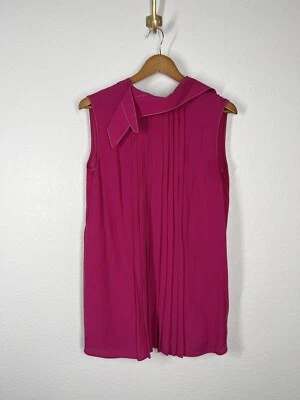 Camiseta sin mangas Marni crepé lavado talla 40 EE. UU. 4 rosa claro estrella plisada botón trasero Foto 1 de 4