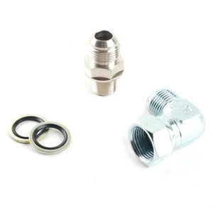 90DEG 10AN to M18 x 1.5mm Pitch Fitting Kit for 044 Bosch Fuel Dump - Picture 1 of 7