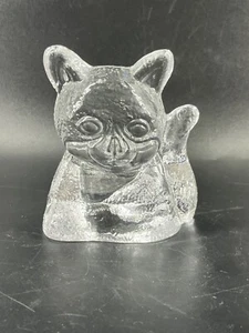 Vintage Partylite Clear Glass Tealight Candle Holder Kitty Cat Kitten Votive 4" - Picture 1 of 7