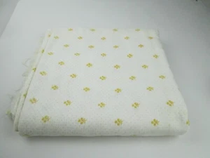 4 yds 7" x 44" wide - Yellow Flower on White Brushed Cotton Flannel Fabric - Picture 1 of 5