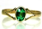 Victorian 1875 Emerald Paste 18ct Rose Gold Ring size P ~ 7 3/4