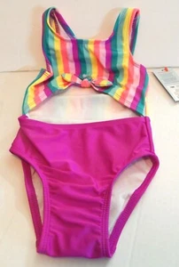 Toddler Girls Striped Peek A Boo One Piece Swimsuit Set Cat & Jack 18 Months - Picture 1 of 6