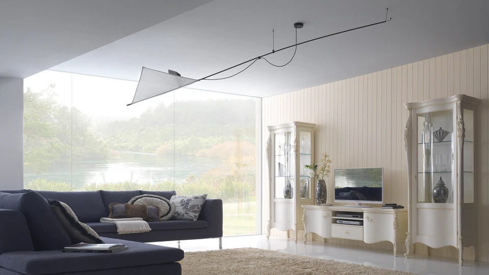 PARETE ATTREZZATA BIANCA  CLASSICO  CONTEMPORANEO  PORTA TV   - Immagine 1 di 1