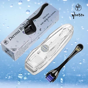 ✓ WseSto Derma Roller 1,0 - 1,5 mm Blau 540 Titan Mikronadel Anti Aging Massage - Bild 1 von 12