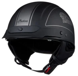 INDIAN MOTORCYCLES HEADDRESS HALF HELMET MATTE BLACK SIZE LARGE 286555106 - Picture 1 of 5