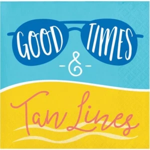 Summer Sayings Good Times Beverage Napkins Paper 16 Pack Summer Tableware - Picture 1 of 1