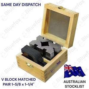 Precision Engineers All Steel Vee Blocks Clamp Set - V Block Matched Pair AU - Picture 1 of 6
