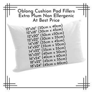 Rectangular/Oblong Hollow Fibre Cushion Pads Scatters Inners for sofa Chairs Bed - Picture 1 of 19