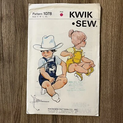 VTG Kwik Sew Sewing Pattern 1078 Baby Boy Girl Pants & Shirt  S M L & XL  Sealed - Image 1 of 4