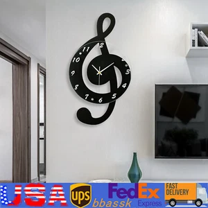 Art Wall Clock Silent Musical Hanging Clocks Mute Modern Hanging Clocks Decor - Picture 1 of 9