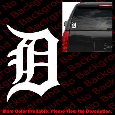 OLD ENGLISH D DETROIT TIGER Car Windows Vinyl Die Cut Decal/Base Ball US012 - Image 1 of 4