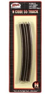 Atlas #2022   17.5" Radius Full Curve Track Sections (6 pcs) Code 55 - N Scale - Picture 1 of 2