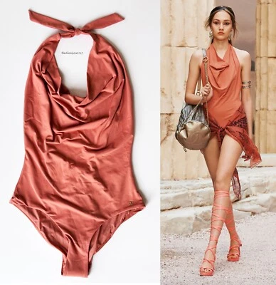 NUEVO CON ETIQUETAS TRAJE DE BAÑO CHANEL 18C GRECIA ÓXIDO CAPUCHA CUELLO HALTER TRAJE DE BAÑO BODY 38 Foto 1 de 4