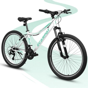 24" Mountain Bike 21-Speed V-Brake 100mm Front Suspension for Teenagers Bicycles - Picture 1 of 9