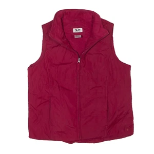 ATHLETIC WORKS Fleece Lined Puffer Gilet Maroon Womens L - Picture 1 of 6