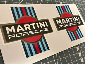 Martini Porsche Aftermarket Reproduction Printed Vinyl Decal - 80 mm - One Pair