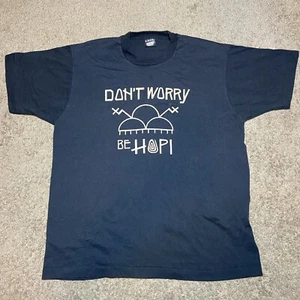 Vintage Single Stitch Native American XL Shirt Screen Stars Don't Worry Be Hopi - Picture 1 of 12